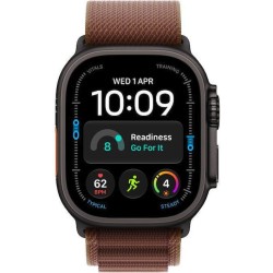 Apple Watch Ultra 4 GPS + Cellular 49mm Black Titanium Gehaeuse mit Burgundy Alpine Loop - L