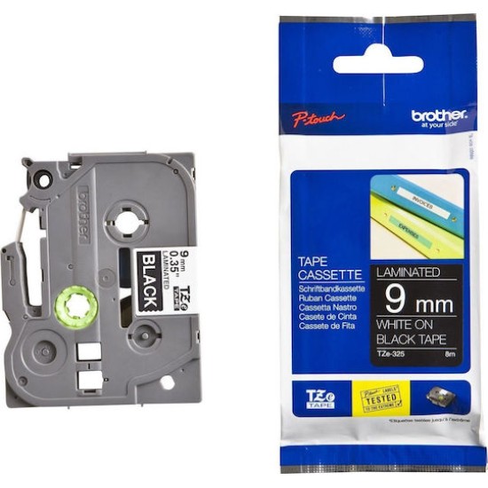 Brother labelling tape TZE-325 black/white 9 mm