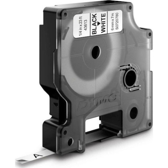 Dymo D1 6mm Black/White labels 43613