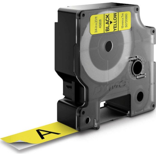 Dymo D1 19mm Black/Yellow labels 45808