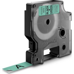 Dymo D1 12mm Black/Green labels 45019
