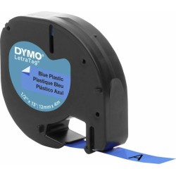 Dymo Letratag Blue Plastic 12 mm x 4 m