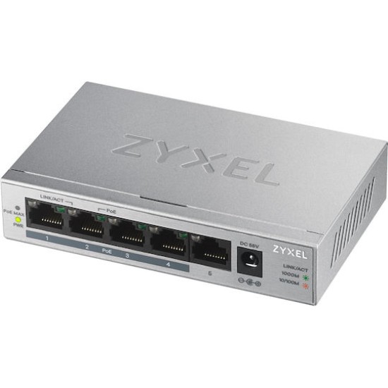Zyxel GS1005-HP 5-Port Desktop PoE+ Switch