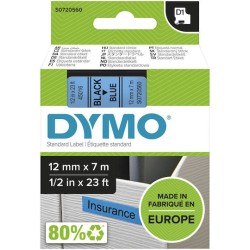 Dymo D1 12mm Black/Blue labels 45016