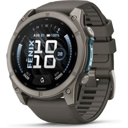 Garmin fenix 9 51mm Kieselgrau/Titan Silikon Armband