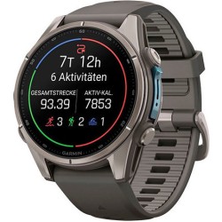 Garmin fenix 9 43mm Kieselgrau/Titan Silikon Armband