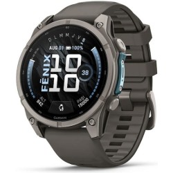 Garmin fenix 9 47mm Kieselgrau/Titan Silikon Armband