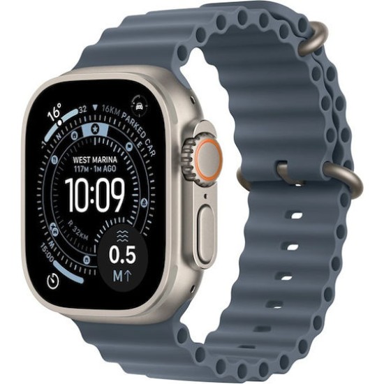 Watch Apple Watch Ultra 3 (2025) 5G 49mm Natural Titanium Case with Ocean Band - Anchor Blue