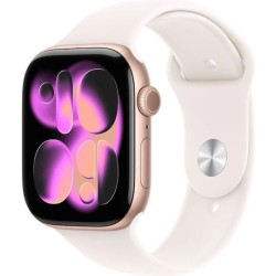 Apple Watch Series 11 Aluminium 42mm Αδιάβροχο με Παλμογράφο (Rose Gold Aluminium Case with Light Blush Sport Band - S/M)