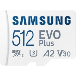 Samsung Evo Plus microSDXC 512GB Class 10 U3 V30 UHS-I με αντάπτορα