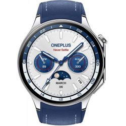 OnePlus Watch 2 Stainless Steel 47mm Αδιάβροχο με Παλμογράφο (Nordic Blue Edition)
