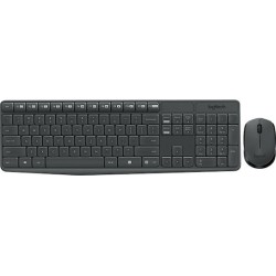 Logitech Keyboard- and Mouse-Set MK235 - US Layout - Gray