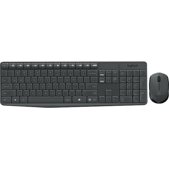 Logitech Keyboard- and Mouse-Set MK235 - US Layout - Gray