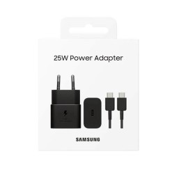 Samsung Netzteil USB Type-C Schnelllader 25W & Ladekabel USB Type-C Black, 3A, EP-T2510XBEGEU