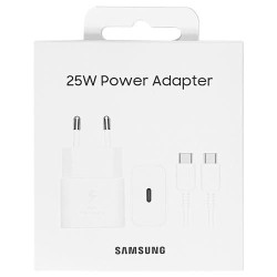 Samsung Netzteil USB Type-C Schnelllader 25W & Ladekabel USB Type-C White, 3A, EP-T2510XW