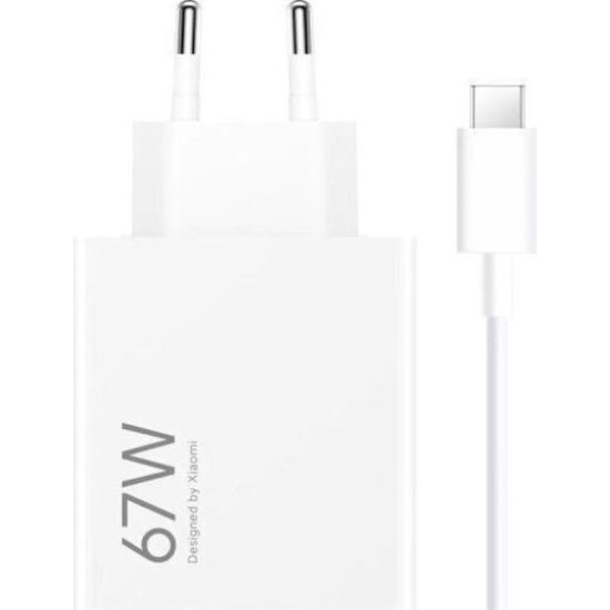 Xiaomi 67W HyperCharger Combo Type A Ladegerδt MDY-12 + Datenkabel USB-C 6.2A White, BHR9465EU