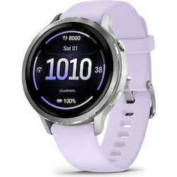 Garmin VENU 4 GPS-Fitness-Smartwatch, 41mm Silver - Periwinkle, 010-03013-01