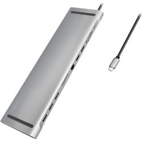 LogiLink USB 3.2 1-Docking-Station USB-C 11-Port PD silver
