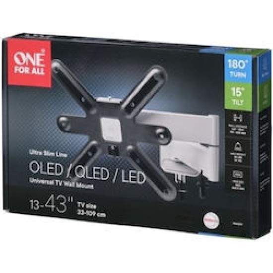 One for All 43″ TV Wandhalterung Slim TURN 180