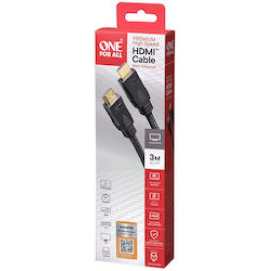 One for All 3,0m Premium High Speed HDMI Kabel zertifiziert