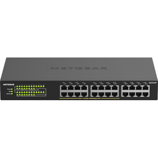 NETGEAR GS324P - switch - 24 ports - unmanaged - rack-mountable