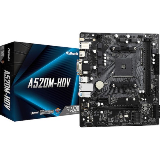 ASRock A520M-HDV - motherboard - micro ATX - Socket AM4 - AMD A520