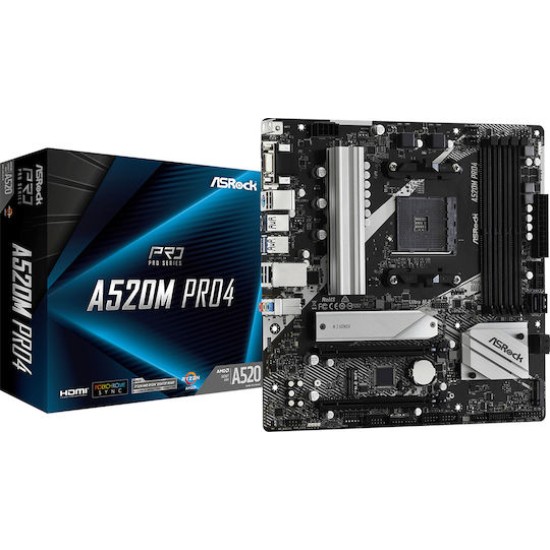 ASRock A520M Pro4 - motherboard - micro ATX - Socket AM4 - AMD A520