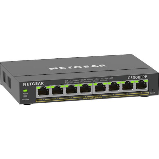 NETGEAR Plus GS308EPP - switch - 8 ports - smart