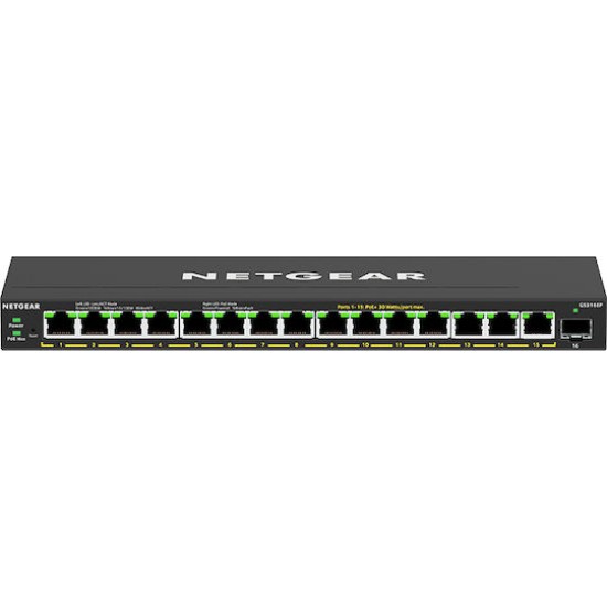 NETGEAR Plus GS316EP - switch - 16 ports - managed
