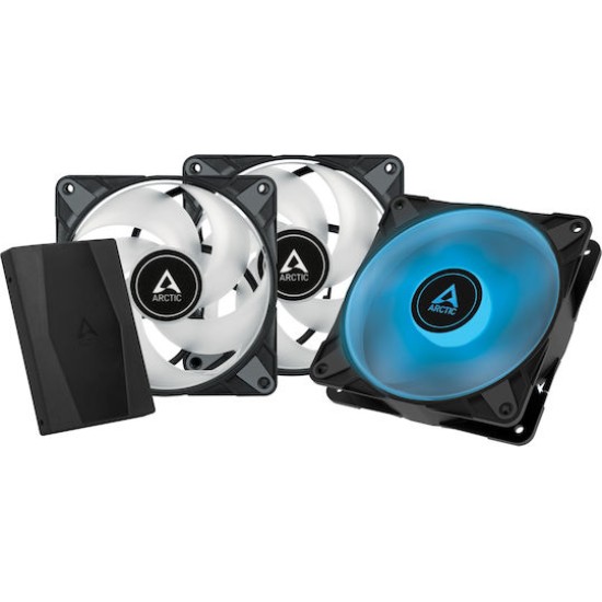 Case ACC Arctic P12 Fan 12cm PWM PST RGB Black 3pc