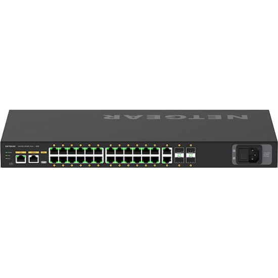 NETGEAR Switch M4250-26G4XF - 28 Ports - 24x GE (10/100/1000) - 4x SFP+ - 24x PoE+