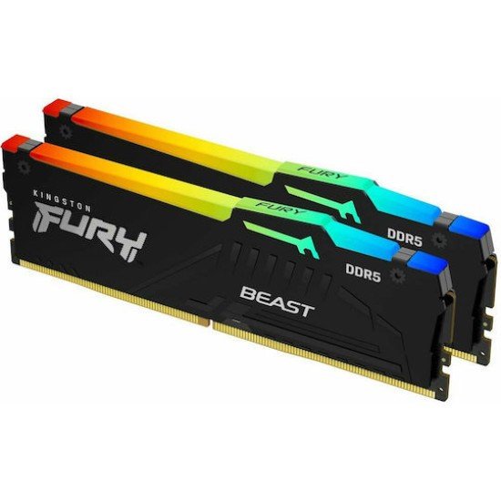 Kingston RAM FURY Beast RGB - 32 GB (2 x 16 GB Kit) - DDR5 5200 DIMM CL40