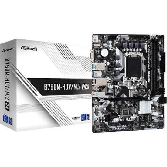 ASRock Mainboard B760M-HDV/M.2 D4 - Micro ATX - Socket Intel 1700 - Intel B760