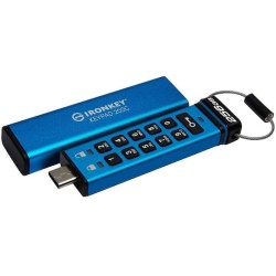 Kingston USB flash drive IronKey Keypad 200C - USB 3.2 Gen 1 - 256 GB - blue