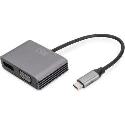 DIGITUS Graphics adapter DA-70827 - USB-C to VGA / DisplayPort - 20 cm