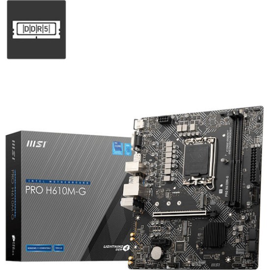MSI Mainboard PRO H610M-G DDR5 - Micro ATX - LGA 1700 - Intel H610
