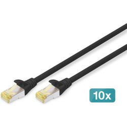 DIGITUS patch cable - 25 cm - black