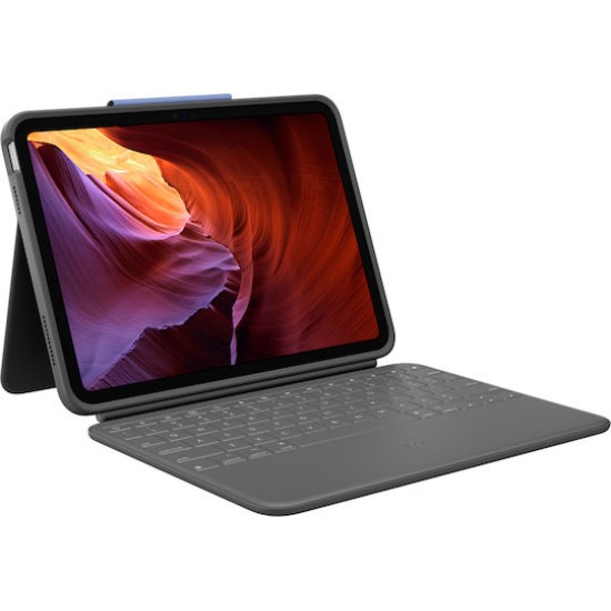 Logitech Rugged Folio iPad keyboard-Case for Apple iPad 10.9 (10. Gen.) / iPad A16 - Graphite