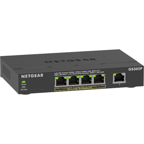 NETGEAR 300 Series GS305P - Version 3 - switch - SOHO - 5 ports - unmanaged