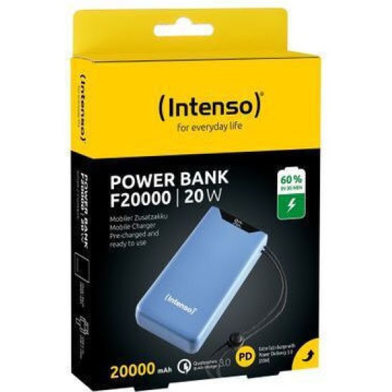 Intenso F20000 power bank - Li-pol - 24 pin USB-C, USB Type A - 20 Watt