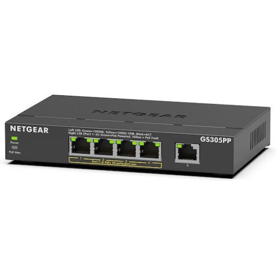 NETGEAR 300 Series GS305PP - switch - SOHO - 5 ports - unmanaged