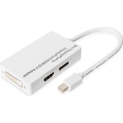 DIGITUS Video adapter cable DB-340509-002-W - Mini DisplayPort / DisplayPort, HDMI, DVI - 20 cm