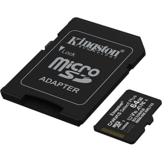 Kingston Flash-Card incl. SD-Adapter Canvas Select Plus - microSDXC UHS-I - 64 GB