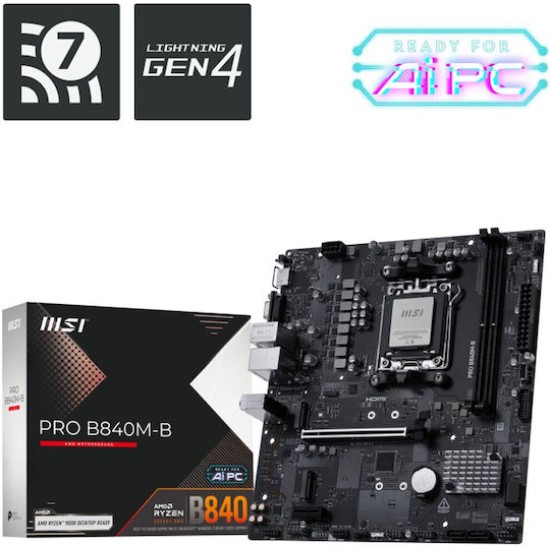 MSI Mainboard PRO B840M-B - Micro ATX - Socket AM5 - AMD B840