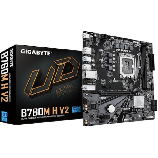 GIGABYTE Mainboard B760M H V2 - Micro ATX - Socket LGA1700 - Intel B760 Express