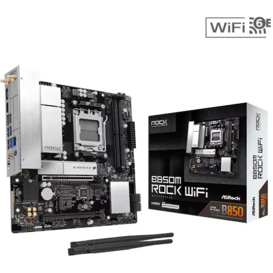 ASRock B850M Rock WiFi - motherboard - micro ATX - Socket AM5 - AMD B850