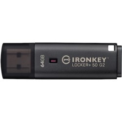 Kingston USB flash drive IronKey Locker Plus 50 G2 - USB 3.2 Gen 1 - 64 GB - black