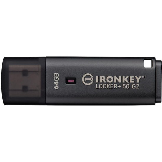 Kingston USB flash drive IronKey Locker Plus 50 G2 - USB 3.2 Gen 1 - 64 GB - black
