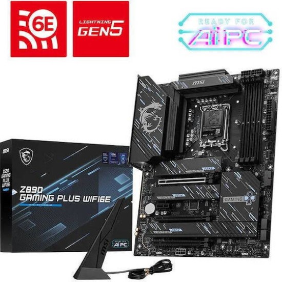 MSI Mainboard Z890 GAMING PLUS WIFI6E - ATX - Socket LGA1851 - INTEL Z890