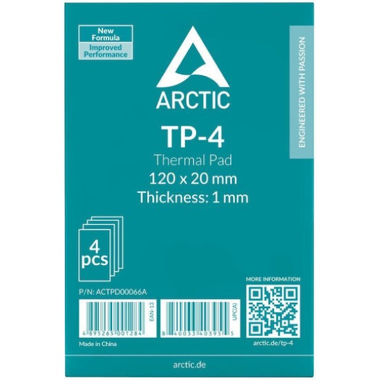 ARCTIC Thermal Pad TP-4 - 120 x 120 mm - 1 mm - 4-pack